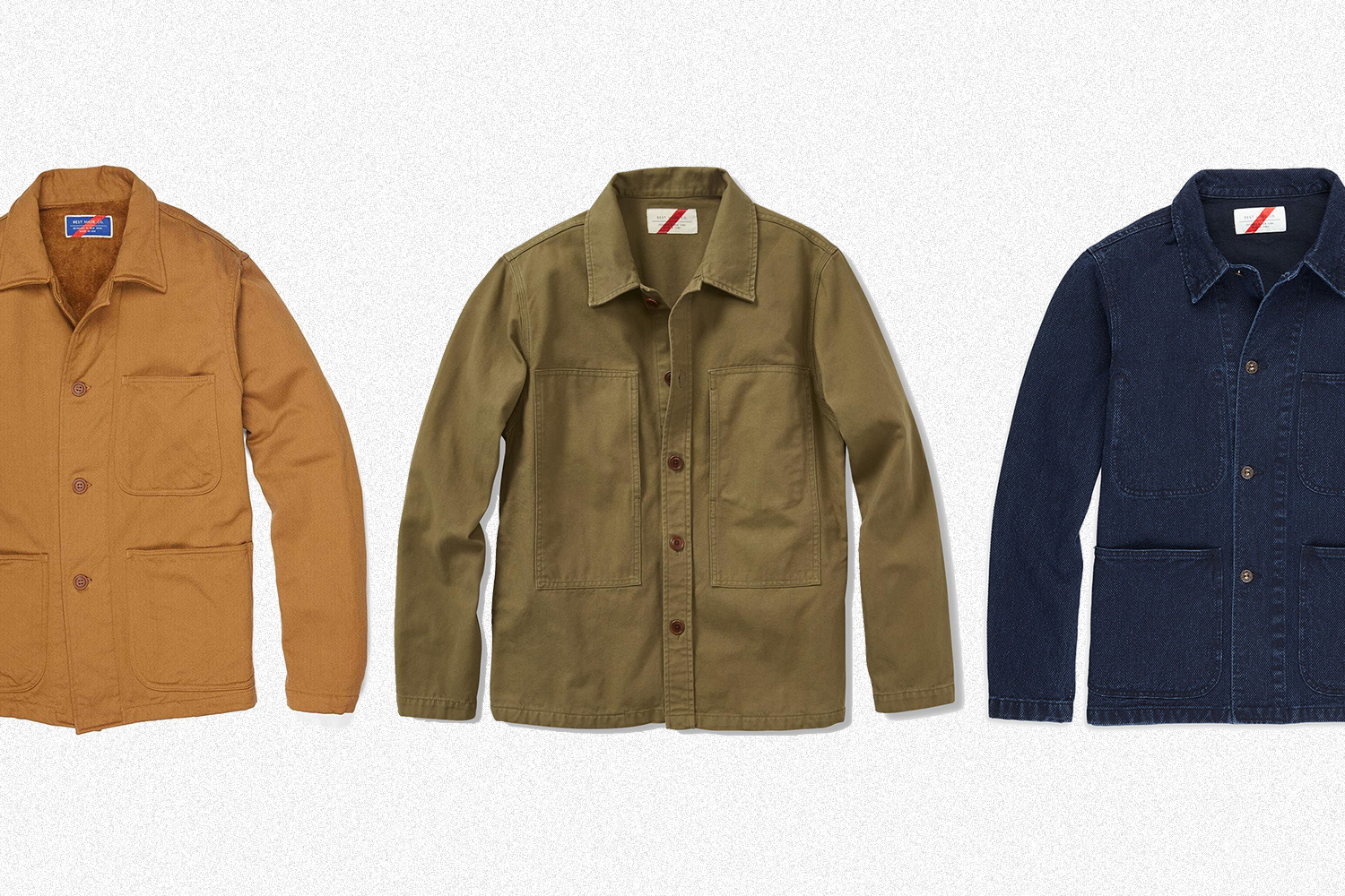 A Herringbone Chore Coat, Shacket and Indigo Chore Coat from Best Made Company, which just opened up a new summer sale