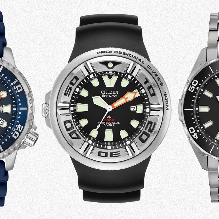 Three different men's dive watches from Citizen