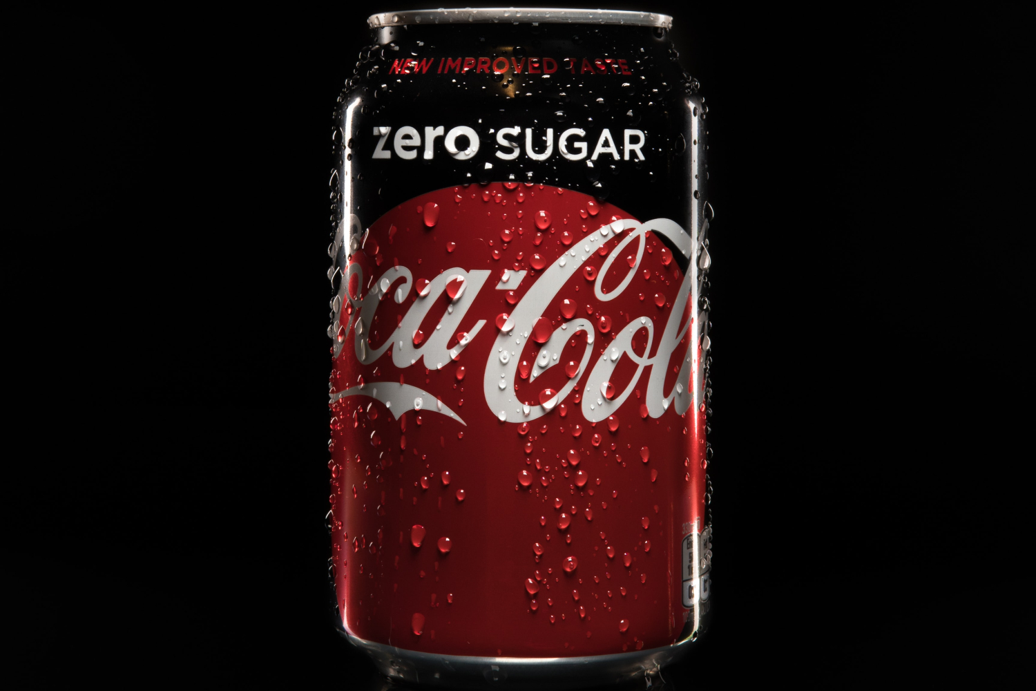 A can of coke zero on black background. We hope the new recipe is as bad as people fear.