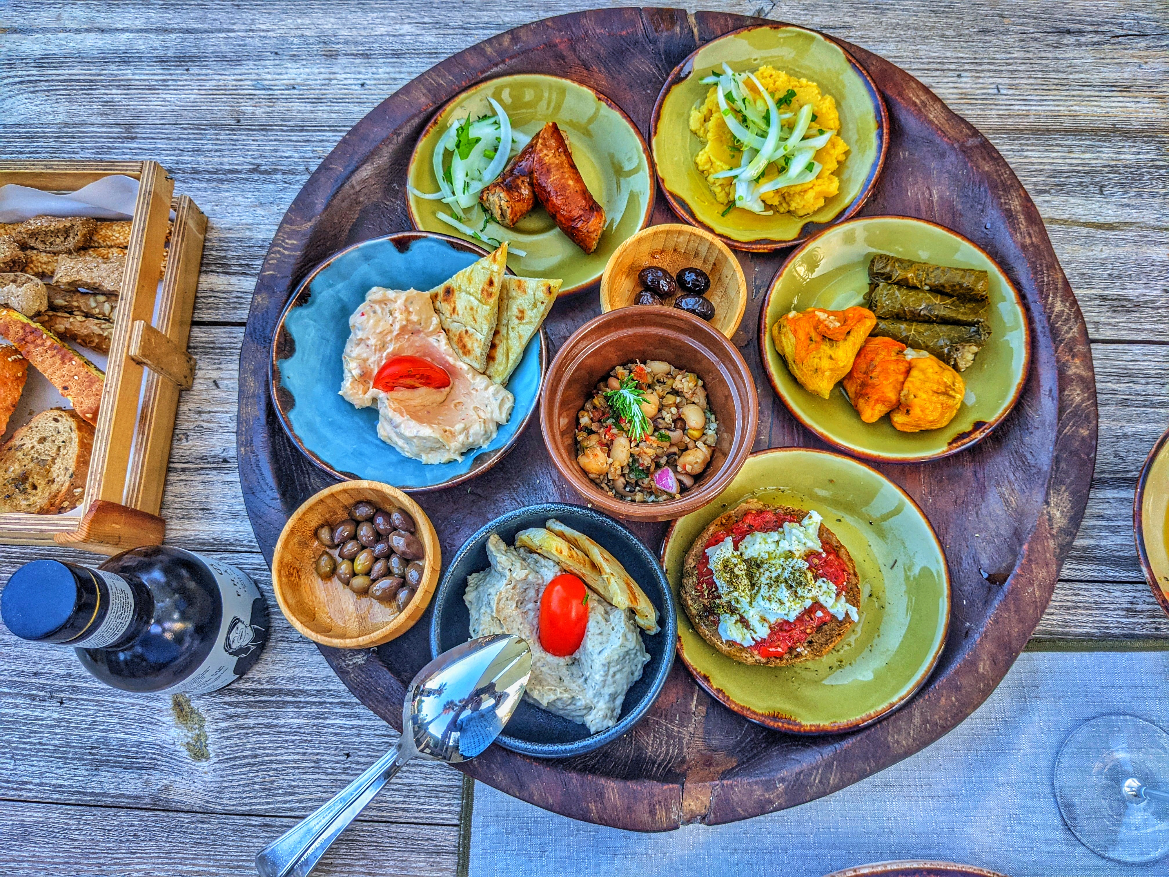 A traditional plate of meze in Crete