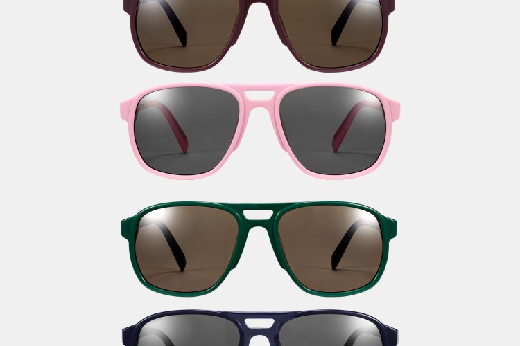 Entireworld x Warby Parker Hatcher Sunglasses in Oxblood, Pink, Green and Navy