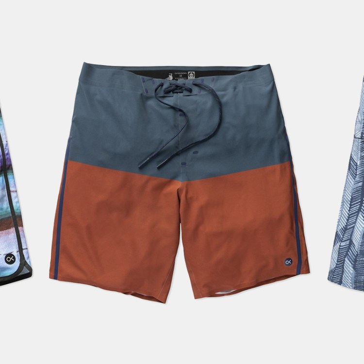 Three different pairs of swim trunks from Outerknown. Kelly Slater's surf brand is throwing a summer sale where they're heavily discounted.