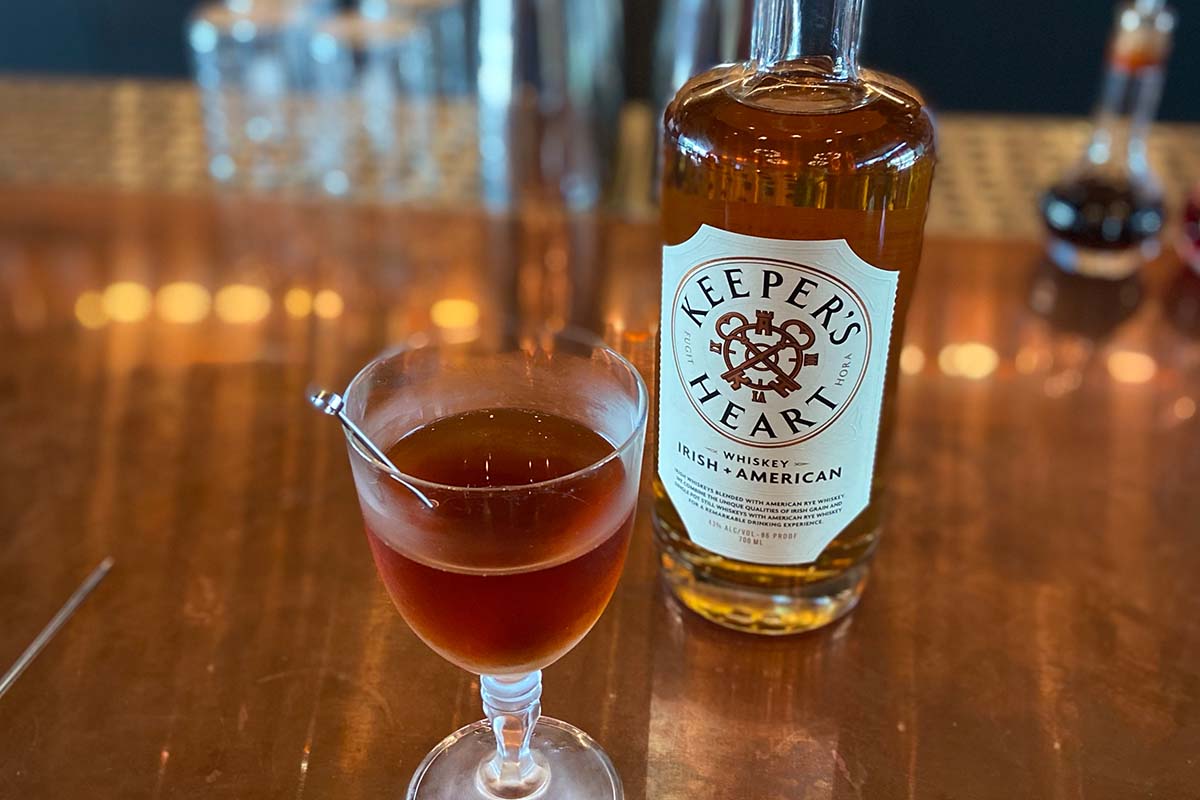 A cocktail made with Keeper's Heart whiskey