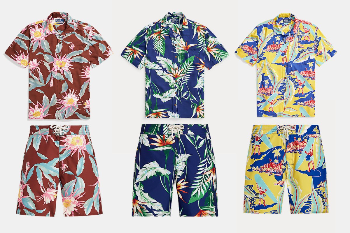 Shirts and shorts from the new Hawaii-inspired Polo Ralph Lauren collection with Walter Hoffman