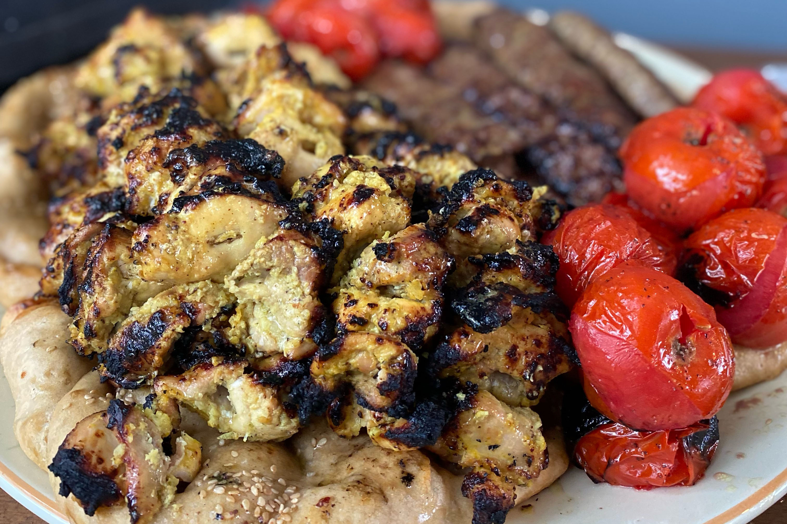 Persian grilled chicken kabobs