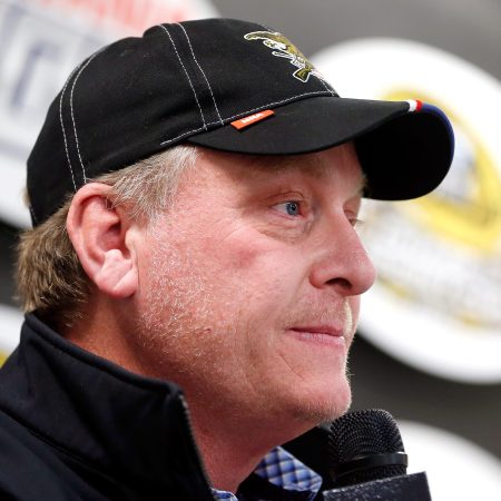 Curt Schilling speaks with the media in 2015. The former baseball pitcher was denied a request to be removed from the baseball Hall of Fame balloting.