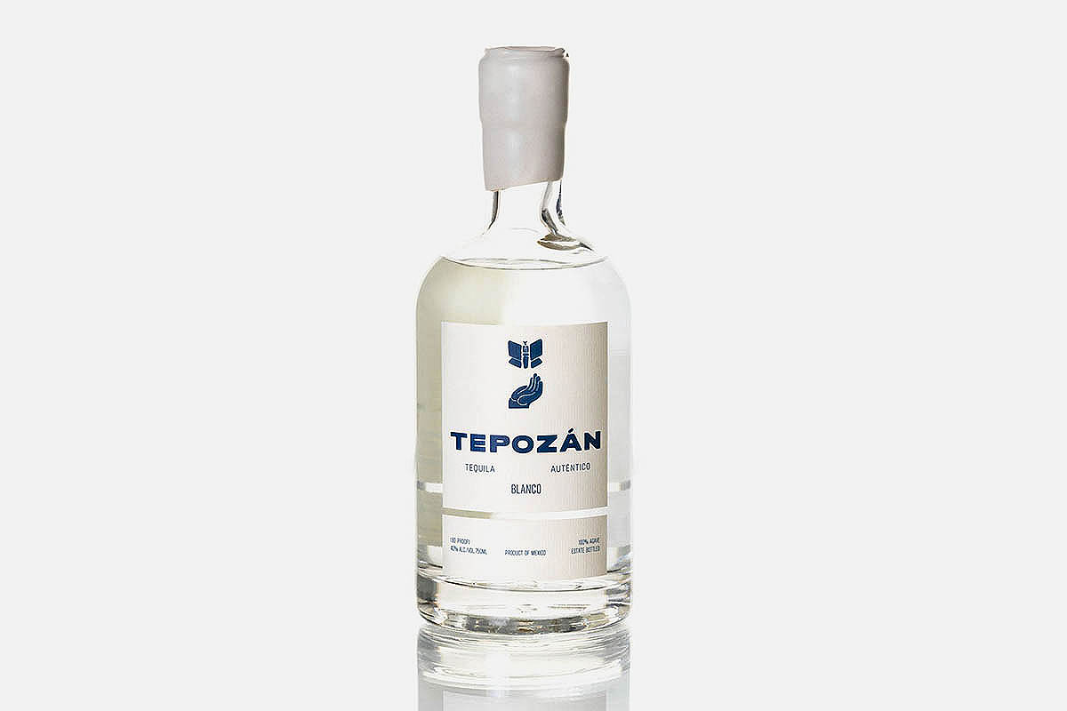 a bottle of Tepozán blanco