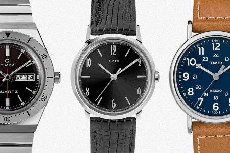 A Todd Snyder Q Timex, a Marlin Hand-Wound Mechanical and a classic Weekend from Timex, all discounted during the End of Season Sale