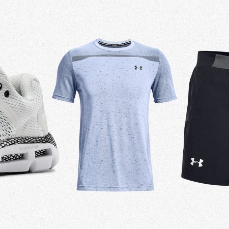 HOVR running shoes, a training T-shirt and five-inch workout shorts from Under Armour, which is currently throwing its Semi-Annual Sale