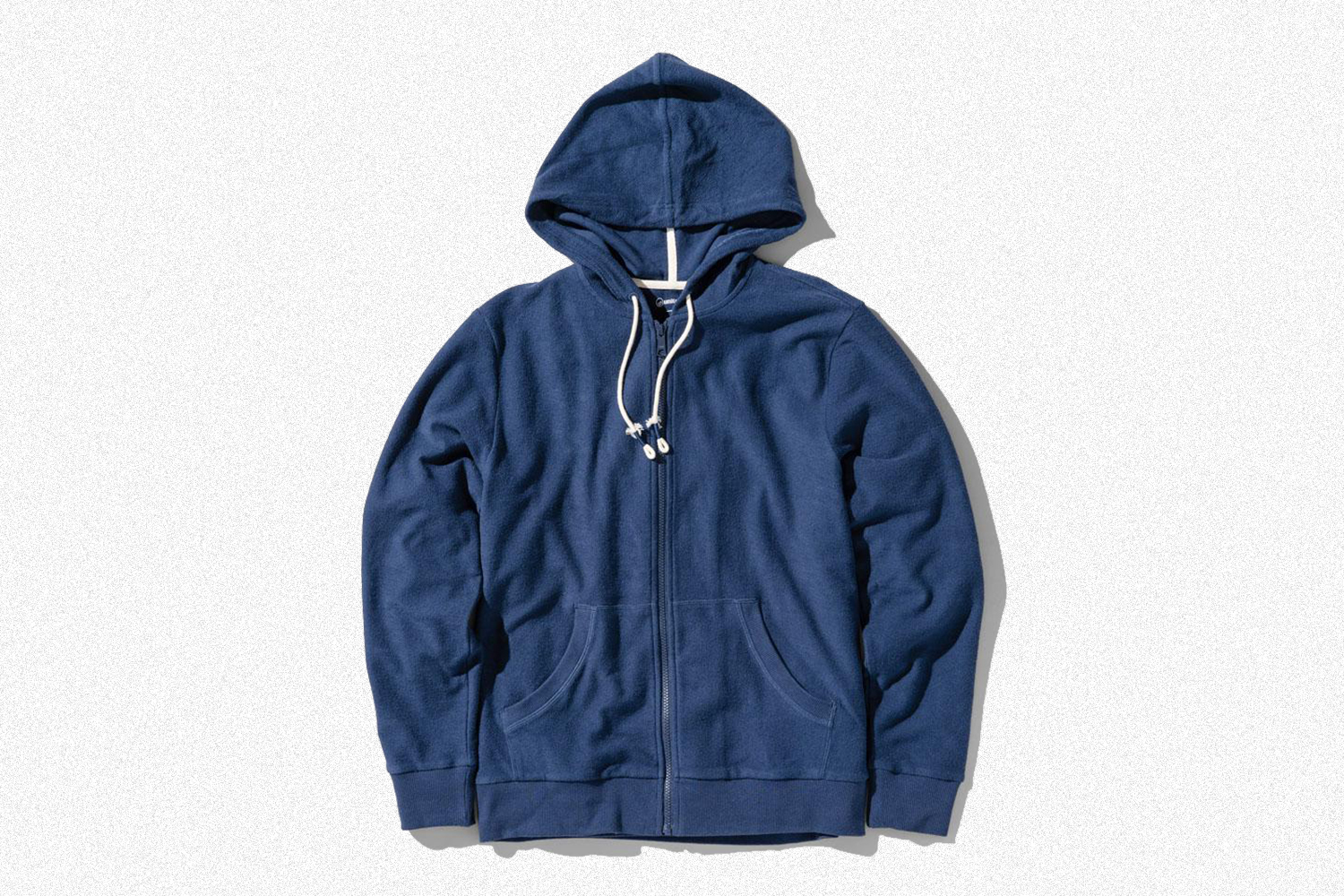 The Organic Terry Zip-Up Hoodie from United by Blue in navy