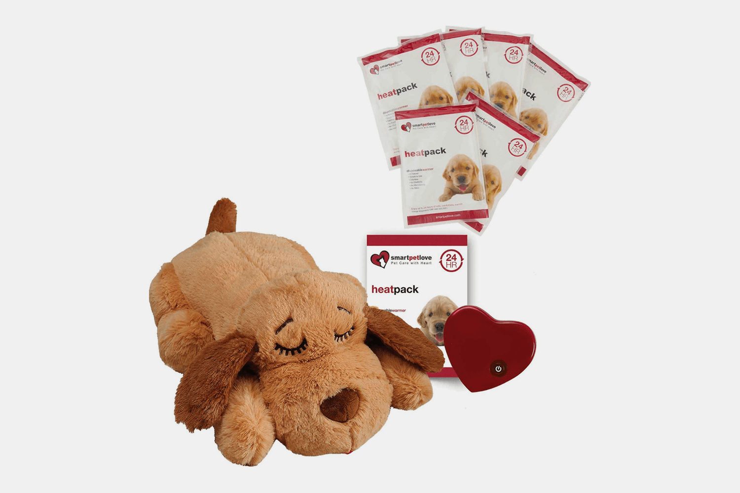 Bundle: Smart Pet Love Snuggle Puppy Behavioral Aid Dog Toy + 24-Hour Heat Pack