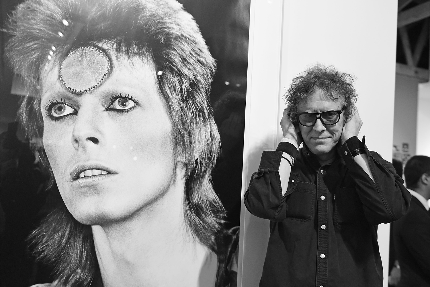 Mick Rock at the TASCHEN Gallery opening reception for "Mick Rock: Shooting For Stardust - The Rise Of David Bowie & Co."