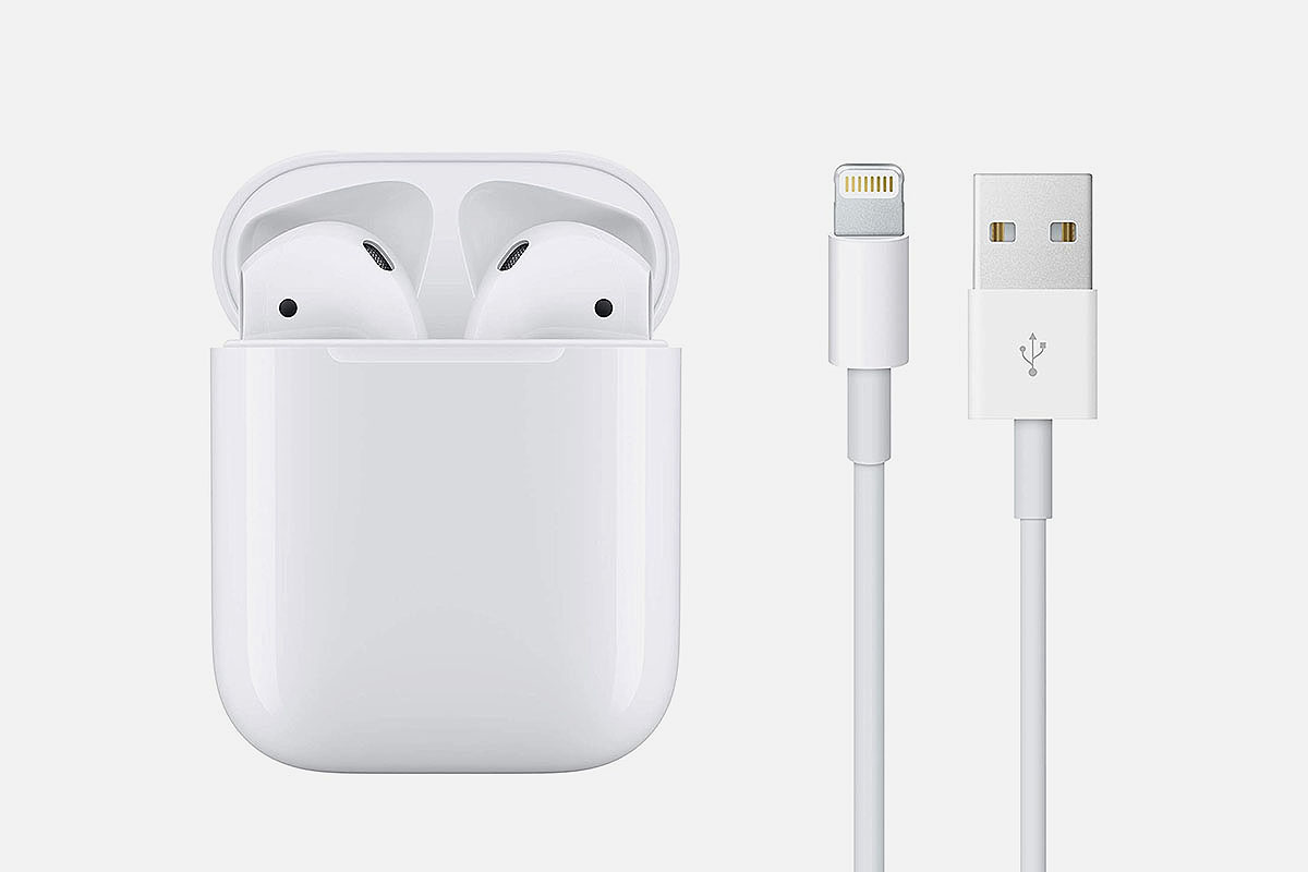 Apple AirPods 2 with Wired Charging Case (Grade A Refurbished), on sale at Woot