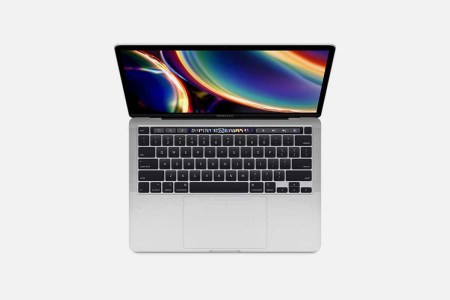 An open Apple 13.3" MacBook Pro with Retina Display (Mid 2020, Silver), part of a larger Apple sale at B&H