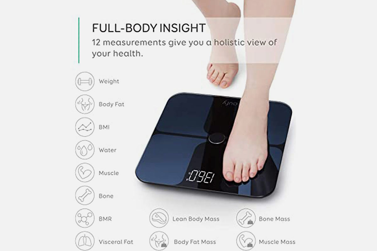 The 12 different measurements taken by the Eufy Smart Scale