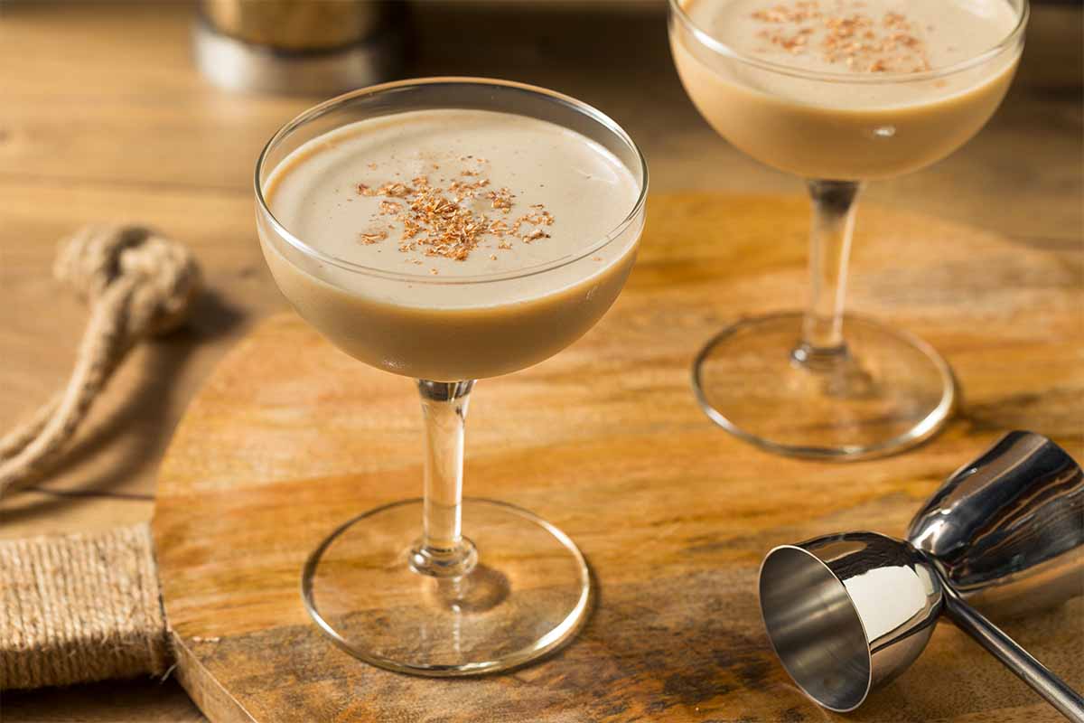 Brandy Alexander cocktail, in a stock photo image