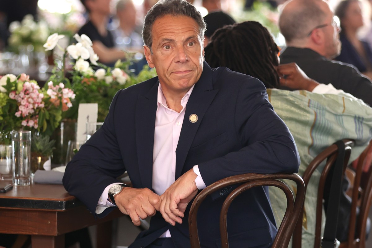 andrew cuomo sitting at a table at the Tribeca Film Festival Welcome Lunch