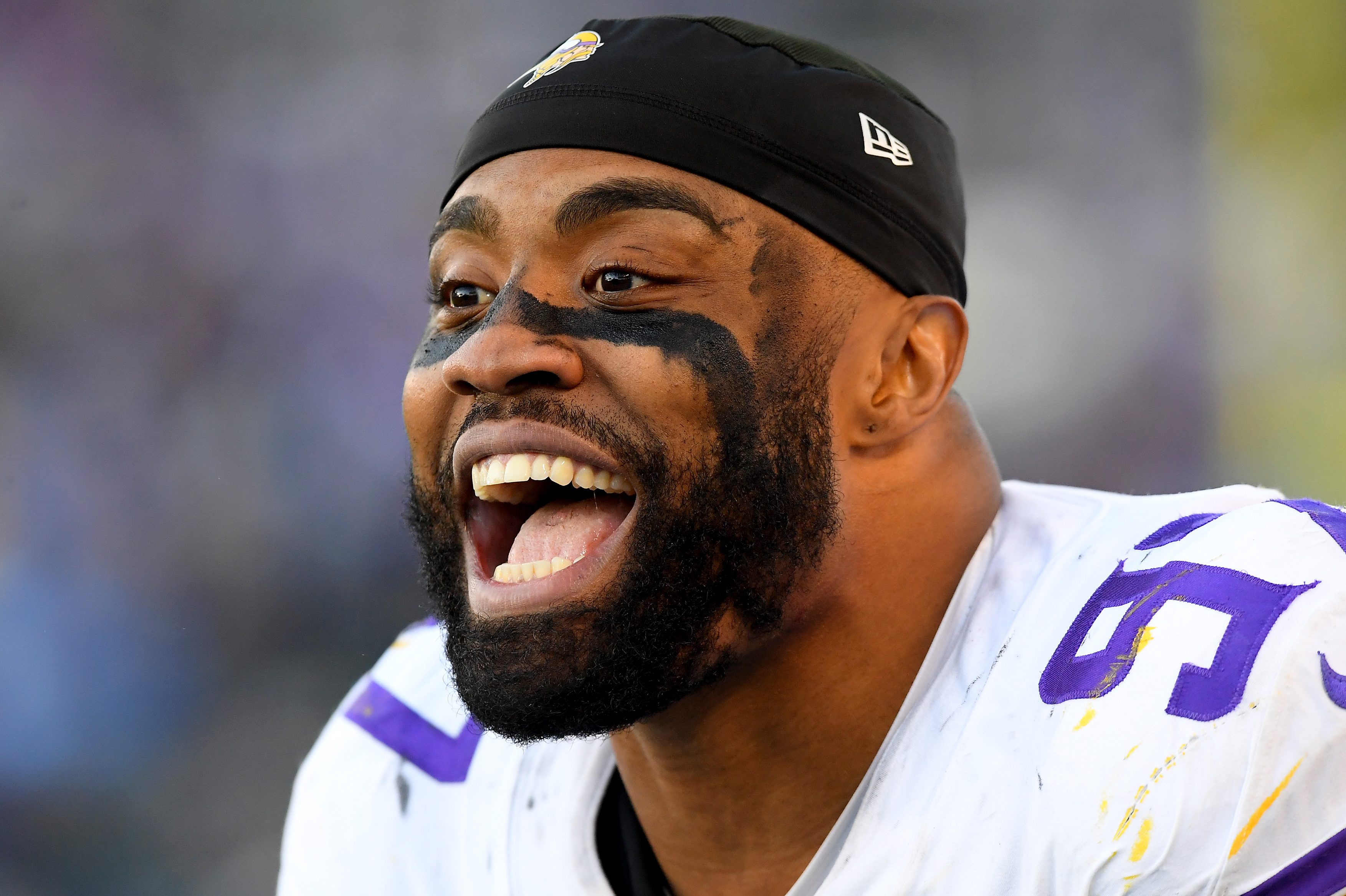 Minnesota Vikings defensive end Everson Griffen. He resigned with Minnesota and is now going to apologize to Kirk Cousins after calling the quarterback "ass" on Twitter.
