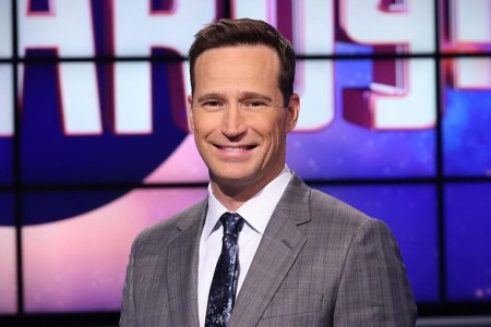 Mike Richards, executive producer of "Jeopardy!", on the set of the game show. He's in advanced negotiations to become the permanent host.