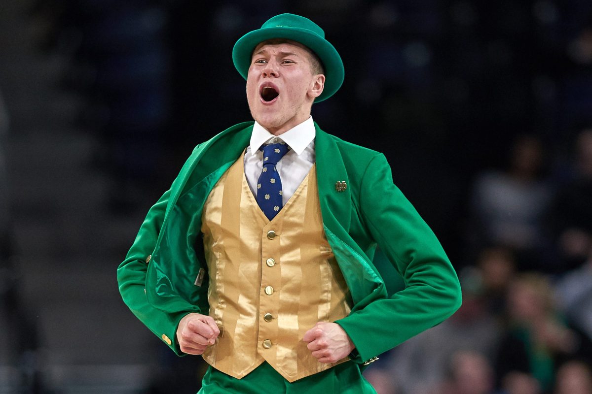 The Notre Dame Fighting Irish leprechaun