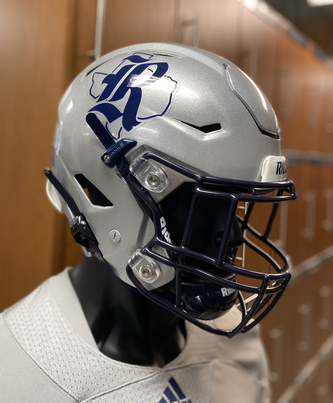 rice university's new silver football helmet for 2021