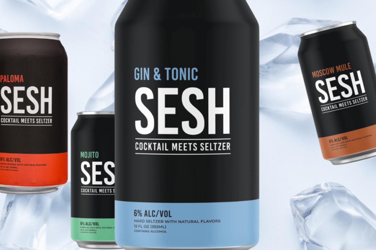cans of SESH hard seltzers