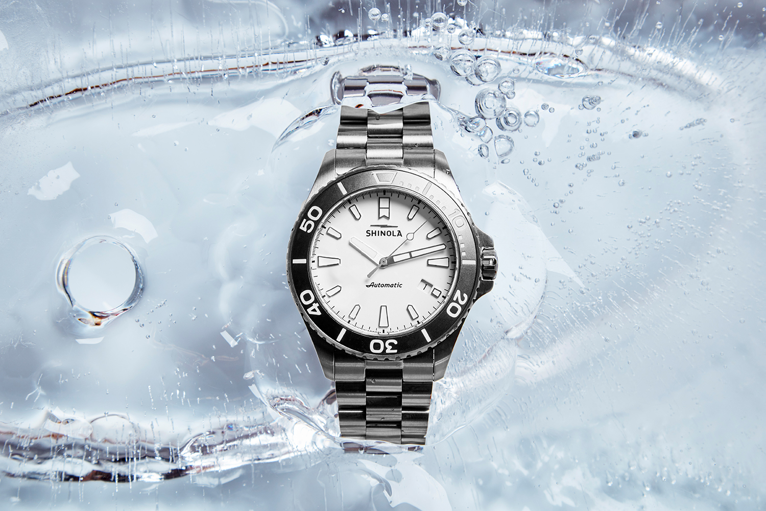 The Shinola Ice Monster, an automatic watch, encased in a block of ice. It's just one timepiece that's heralded the brand's comeback.