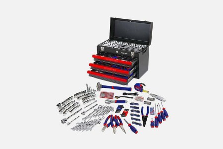 WorkPro 408-Piece Mechanics Tool Set with 3-Drawer Heavy Duty Metal Box, now on sale at Woot