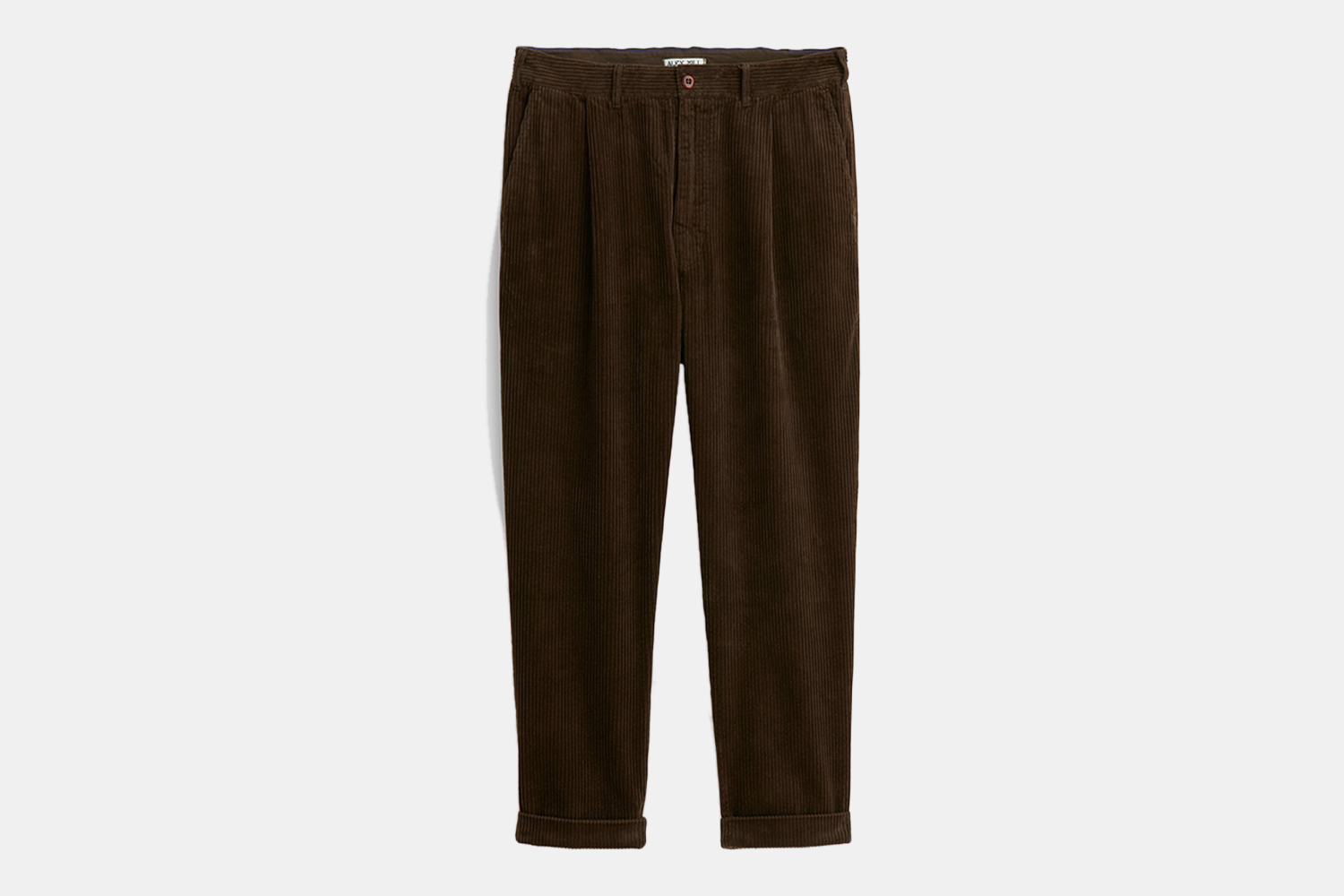 a pair of brown, corduroy pants