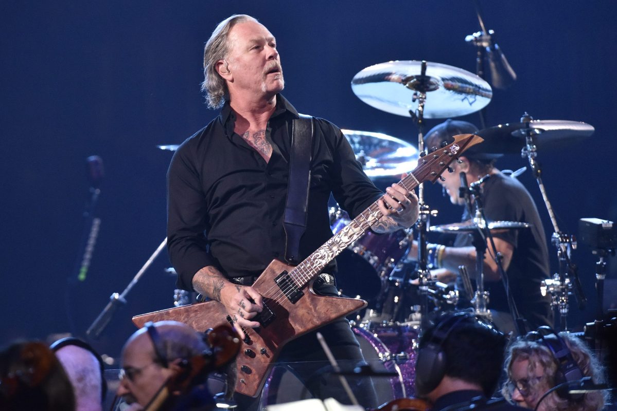 James Hetfield and Lars Ulrich of Metallica perform during the "S&M2" concerts at the opening night at Chase Center on September 06, 2019 in San Francisco, California. A cover of Metallica songs is currently selling for $50, which is pricier than expected.
