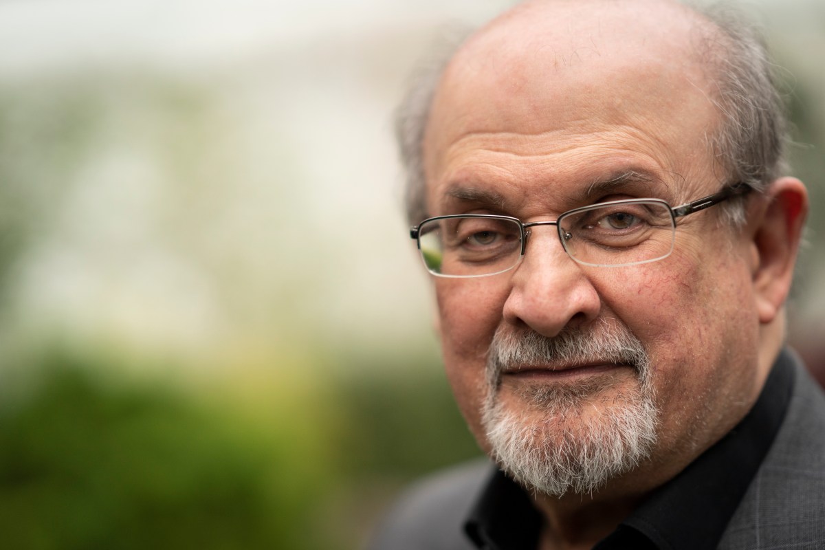 Salman Rushdie, 2019 Booker Prize shortlisted author, at the Cheltenham Literature Festival 2019 on October 12, 2019 in Cheltenham, England. The author will now be releasing fiction installments via Substack.