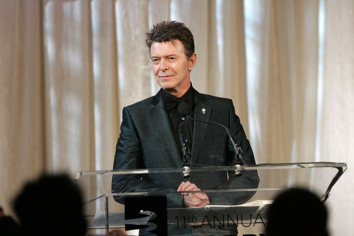 David Bowie speaks onstage while accepting the Webby Lifetime Achievement award at the 11th Annual Webby Awards at Chipriani Wall Street on June 5, 2007 in New York City.