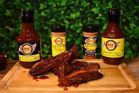 Pictures of Johnny B’s sauces, a Chicago- and Kentucky-based sauce and seasoning company.