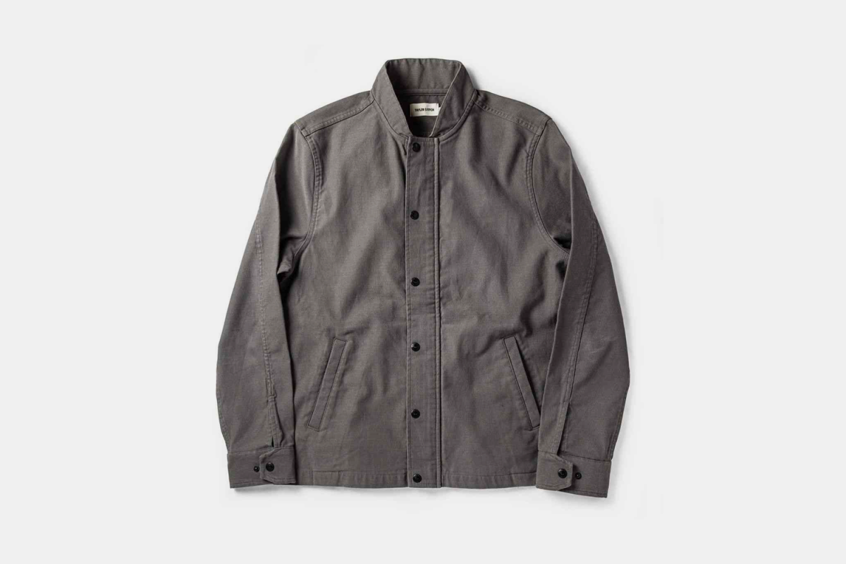 The Bomber Jacket in Charcoal Jungle Cloth