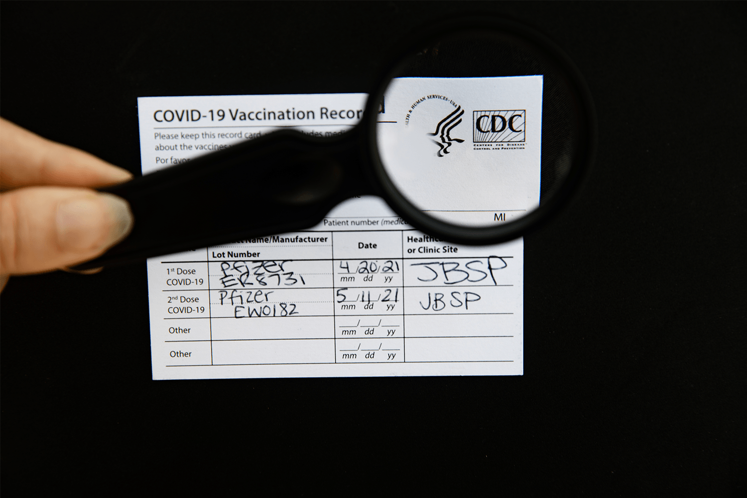 An authentic COVID-19 vaccine certificate