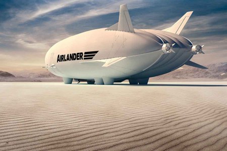 The Airlander 10, a low-emission airship that recently earned renewed attention for its unusual design