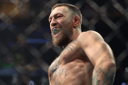 Conor McGregor before losing his lightweight fight with Dustin Poirier at UFC 264. McGregor made most of his money in 2020 not from fighting but endorsements and outside interests.
