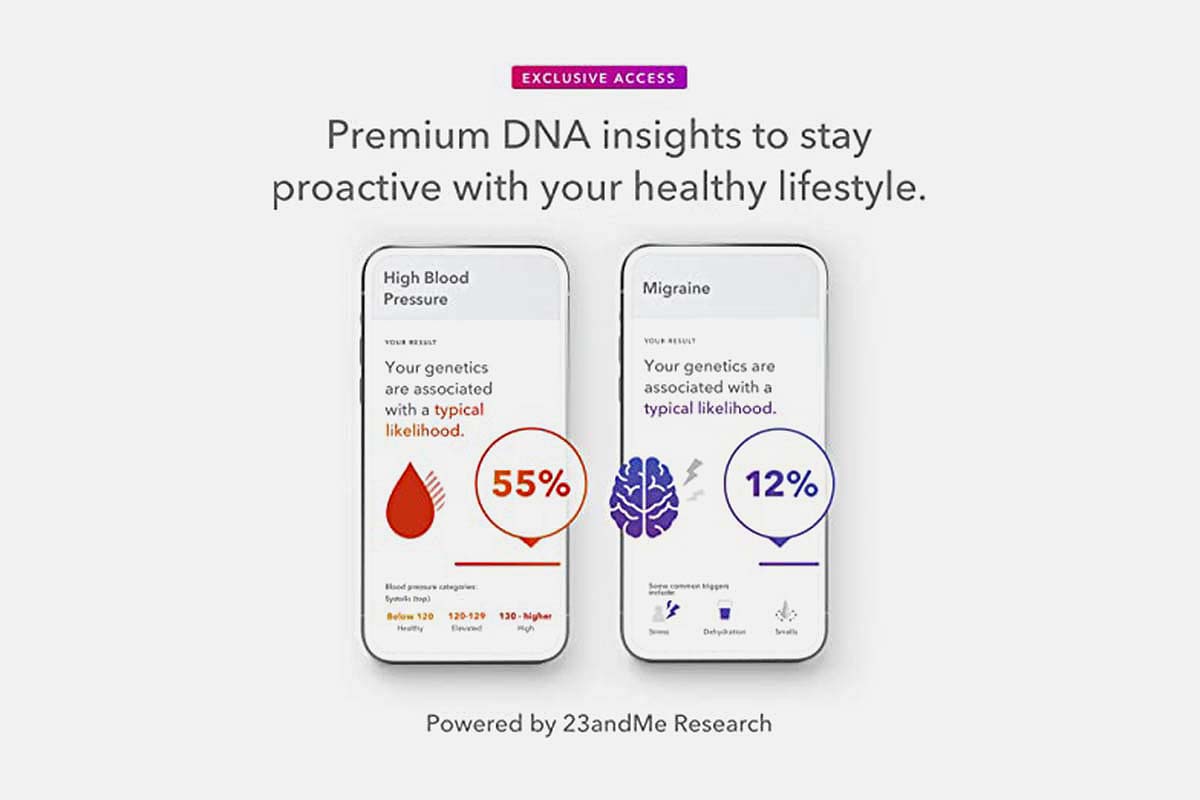 Health reports from the 23andMe+ Premium Membership Bundle, now on sale at Woot