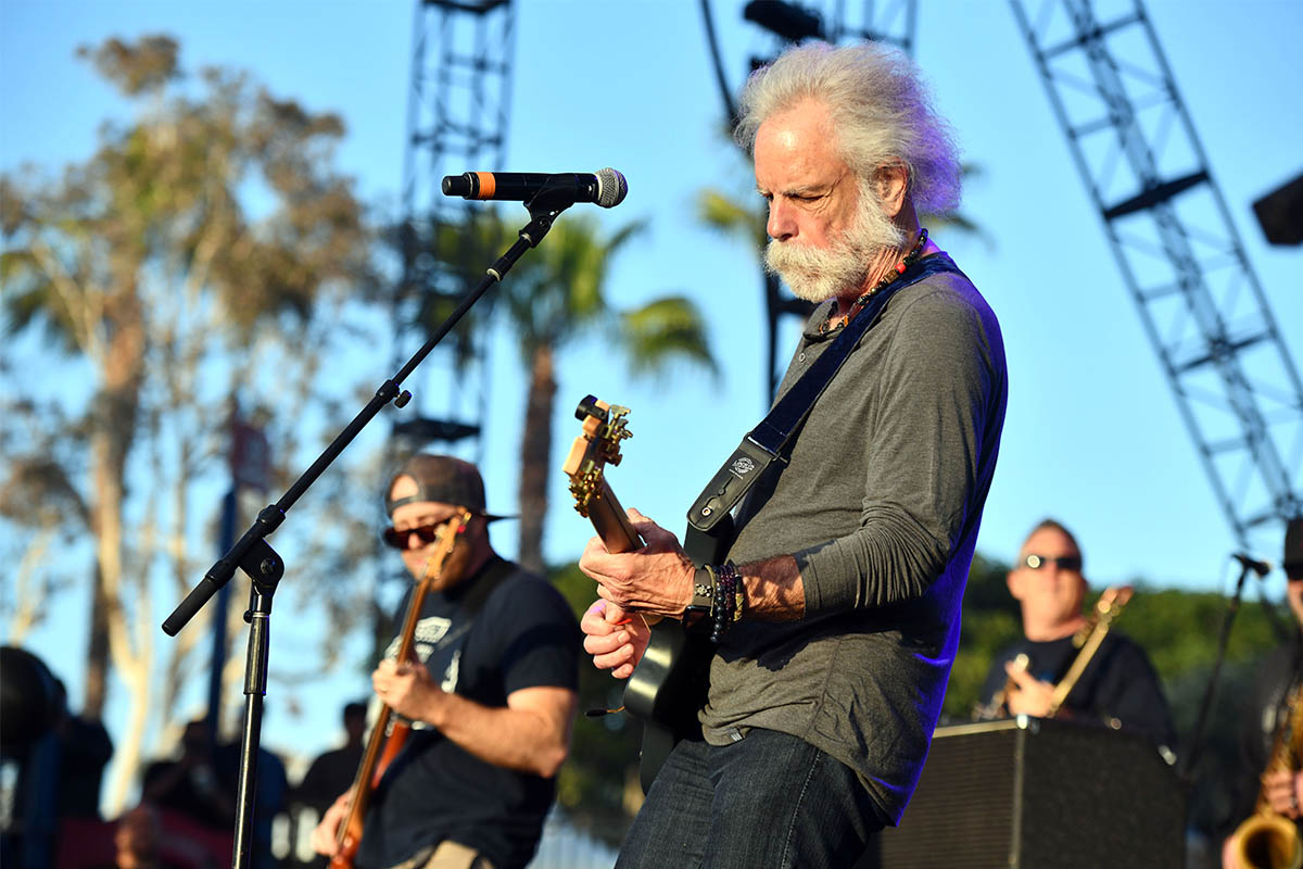 Bob Weir plays a guitar solo in 2019. The guitarist does a rather extensive pre-concert workout to stay in shape.