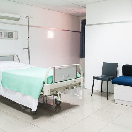 Photo shows an empty hospital bed, but not, like, in a sad way.