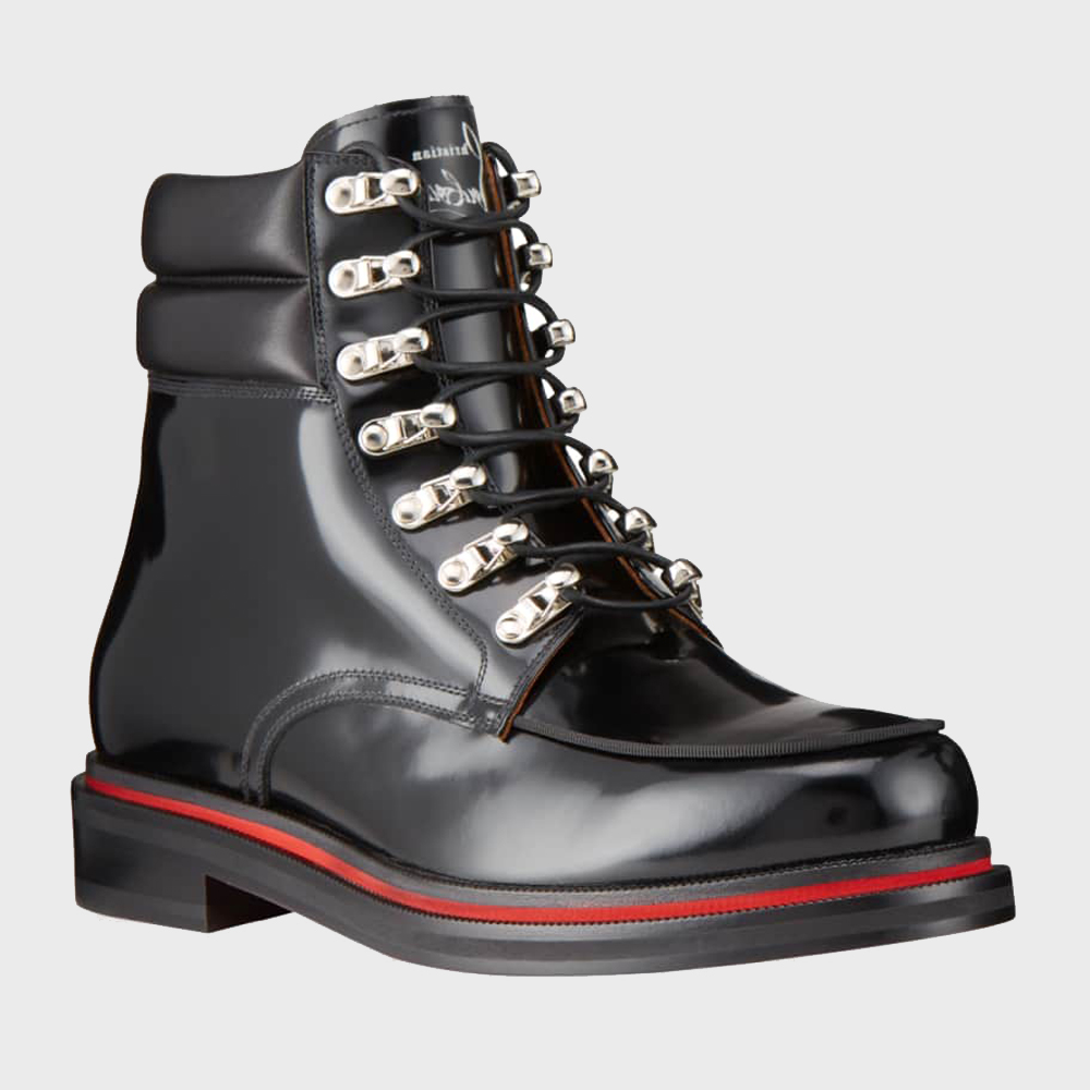 Christian Louboutin Alopista Patent Leather Combat Boots