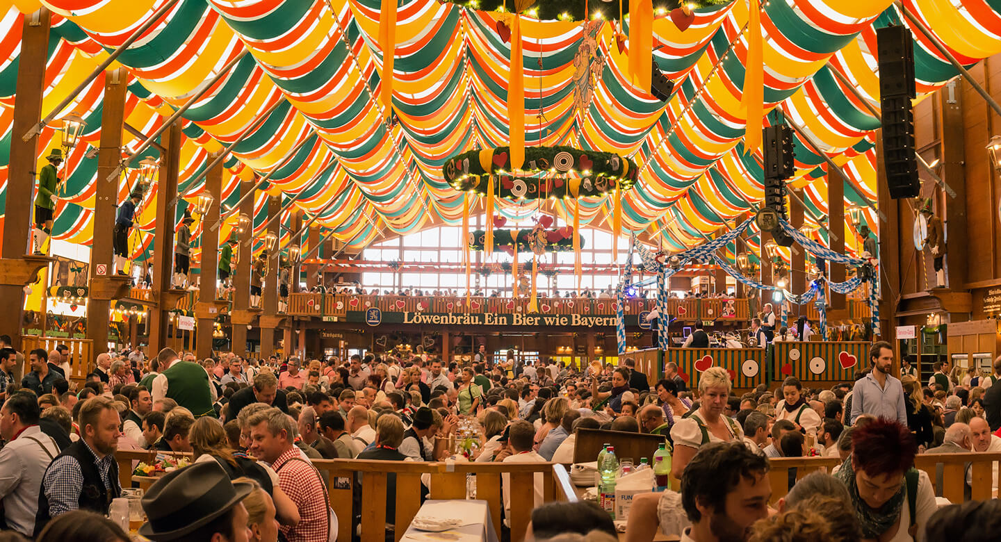 Festival goers gather at Oktoberfest By the Bay in San Francisco. 