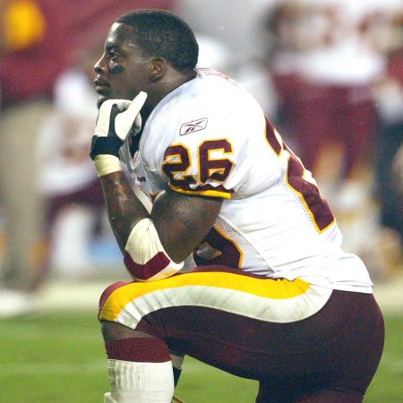 Clinton Portis looks on during an NFL football game in 2004