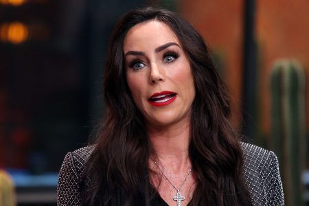 Inés Gómez Mont speaks during a press conference to present a show. The TV star is accused of embezzling.