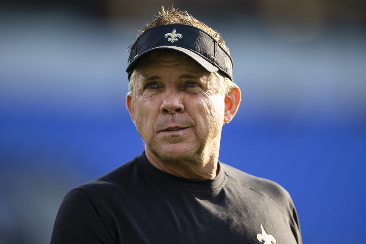 Head coach Sean Payton of the New Orleans Saints. The Saints, displaced due to recent hurricane activity, had a particular reason for choosing Jacksonville as their temporary home for a month.
