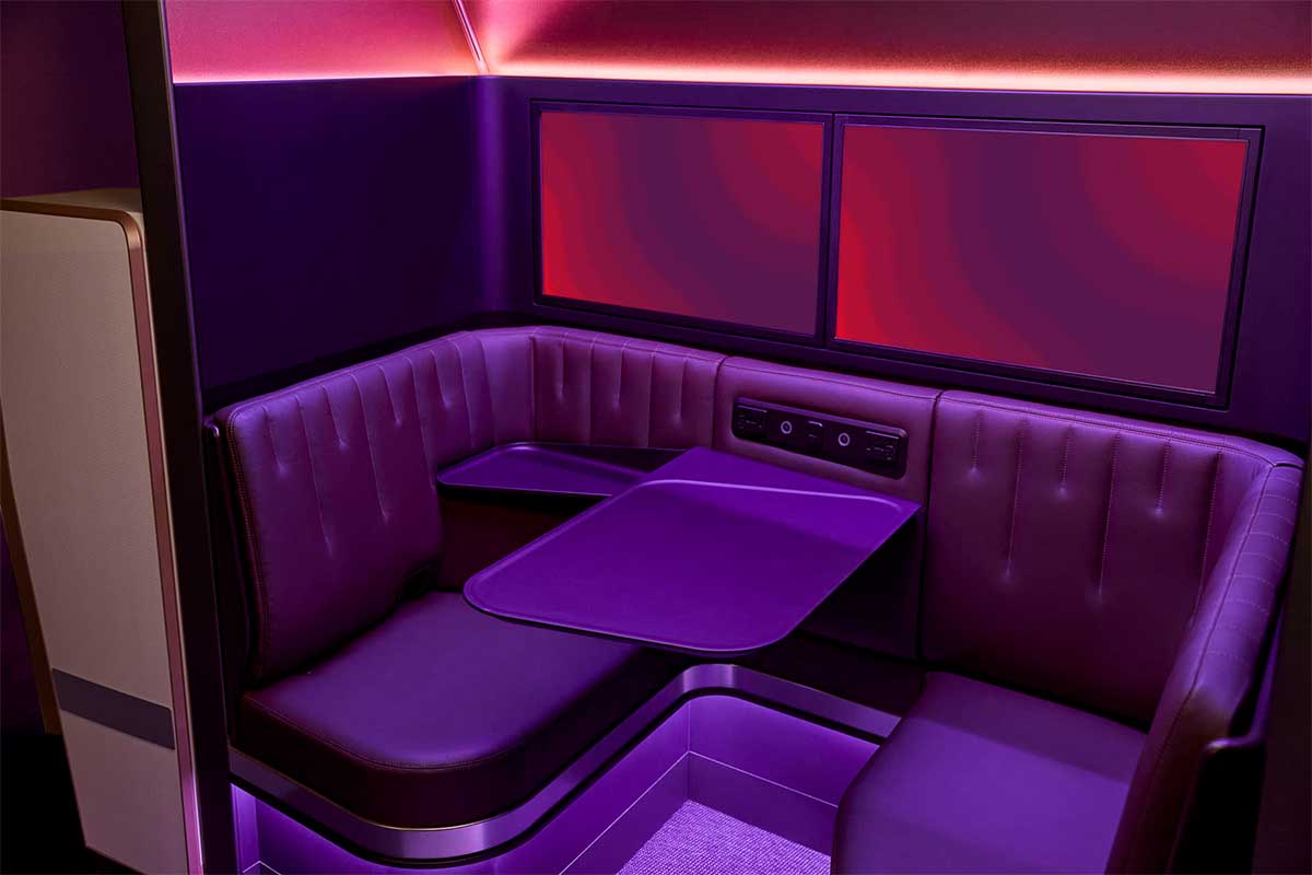 "The Booth," a new immersive social space on some A350 aircraft