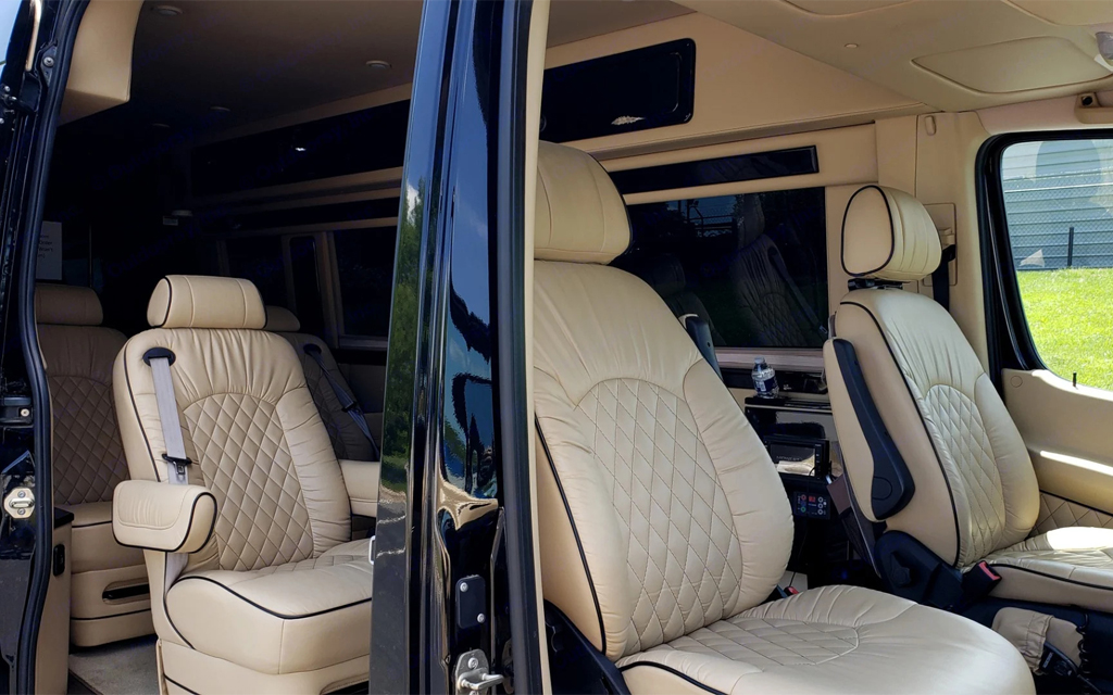 Have an Instagram-worthy glamping vacation in scenic Austin, Texas in this Midwest Automotive Designs Signature Series Mercedes Benz Sprinter 350 Camper Van Rental for the 2021 - 2022 camping season