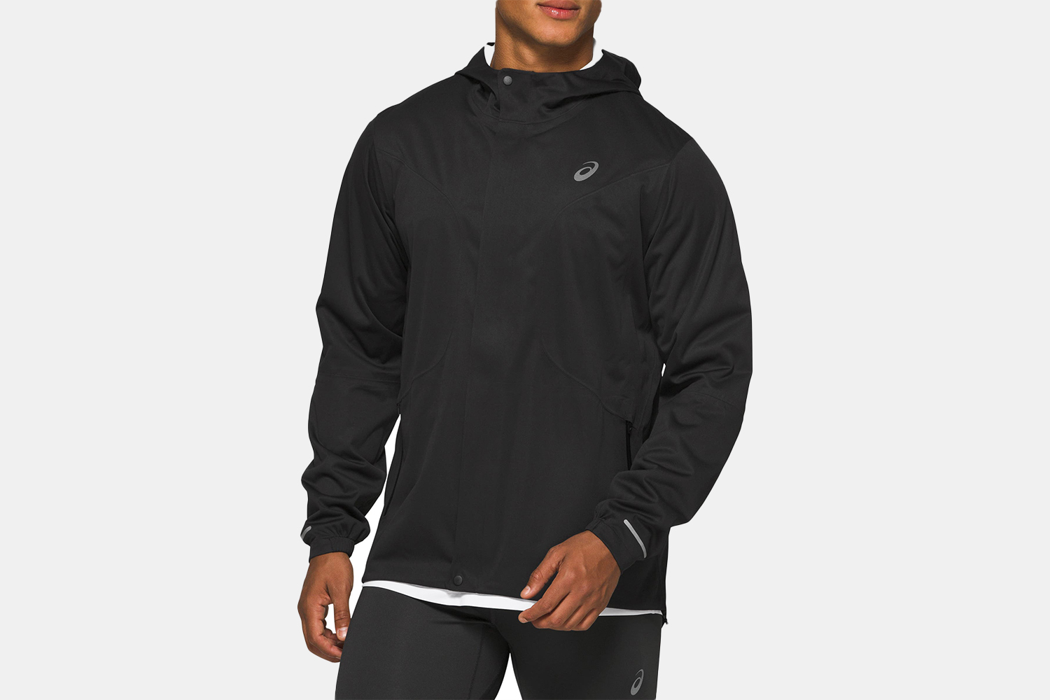 An all black running jacket