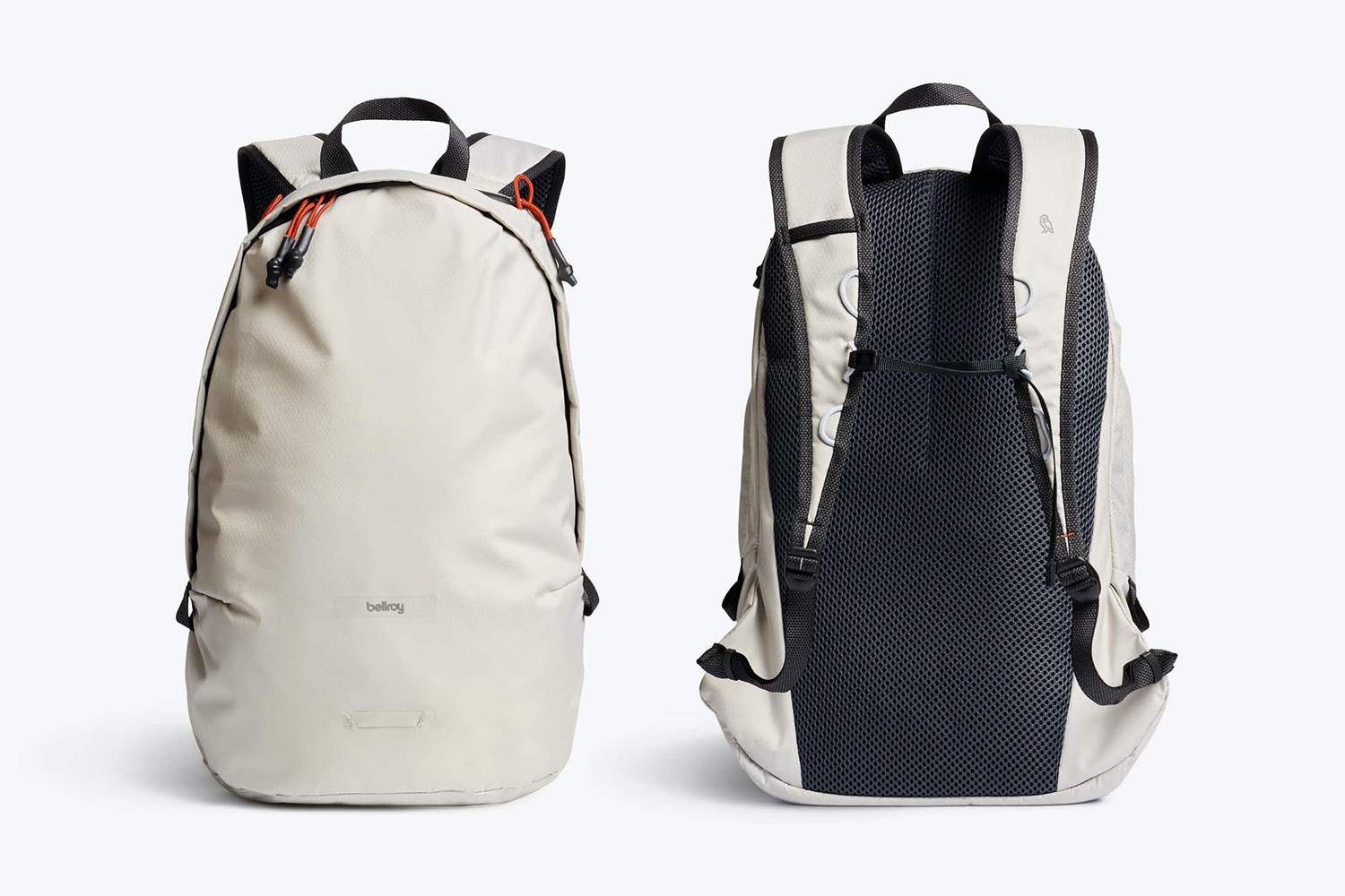 a double image of acream backpack