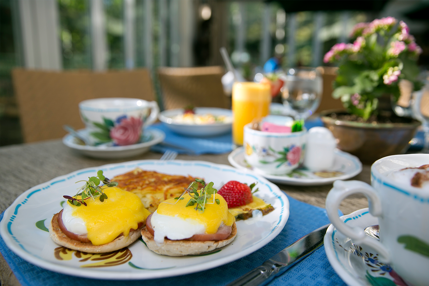 Eggs benedict breakfast at Sonnenalp